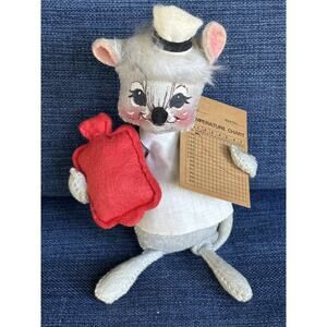VINTAGE 1965-66 ANNALEE DOLLS Mobilitee “Doctor Mouse “ FELT MOUSE Figurine USA